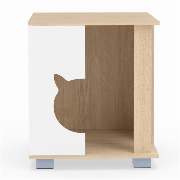Multipurpose Wooden Cat House Nightstand, Sturdy Metal Base Anti-Slip Pet Furniture