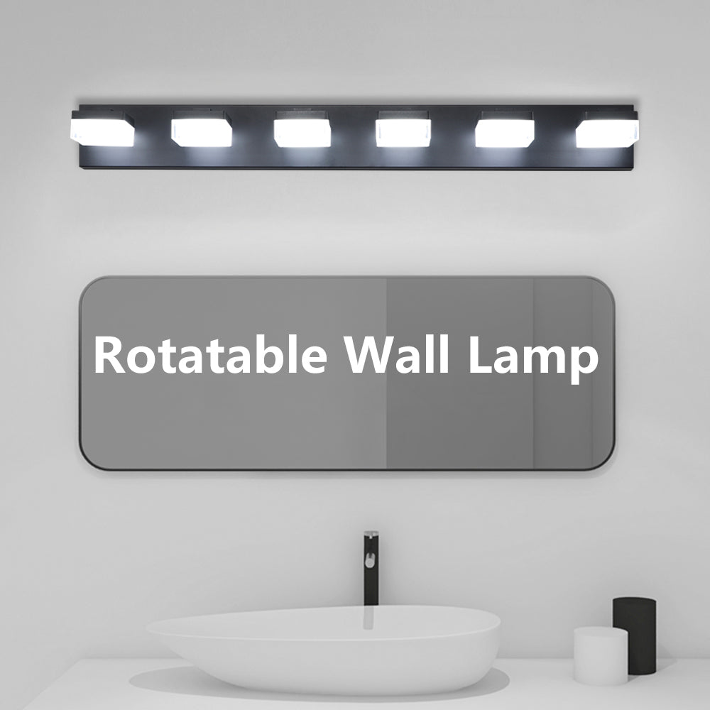 Modern 6-Light Black LED Vanity Mirror Light Fixture For Bathrooms And Makeup Tables