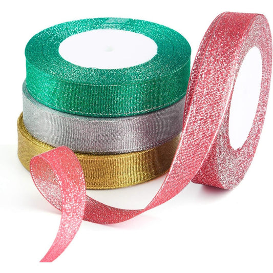 Christmas Gift Ribbon Set, 4 Festliche Geschenkbänder, Dekorative Weihnachtsbänder Für Geschenke Und Deko-Partyzubehör-Set