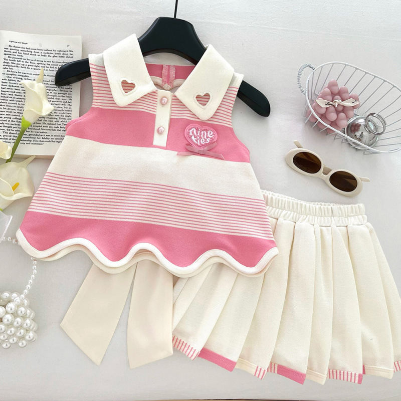 Korean-style Top And Skirt Set For Girls
