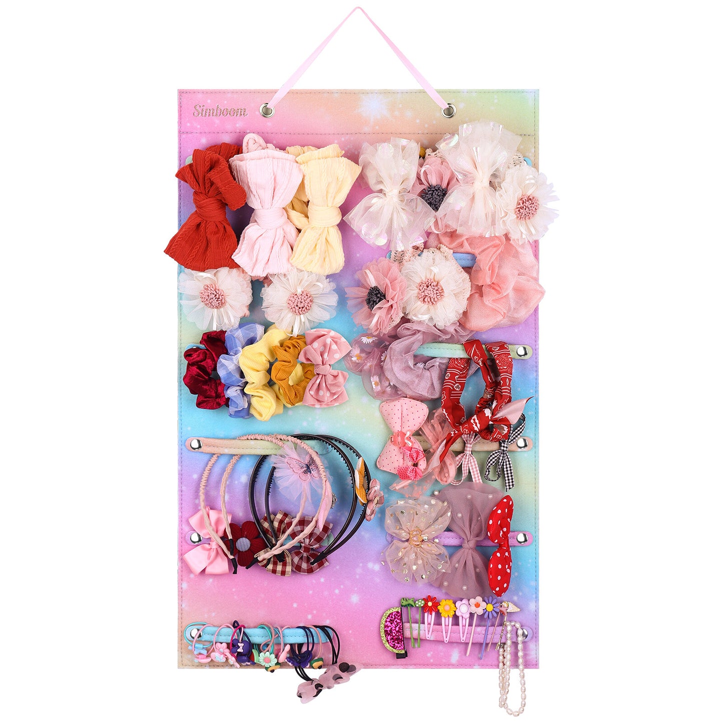 Girls Headband Holder Wall Hanging Hair Bow Organizer Display For Kids Room Deco