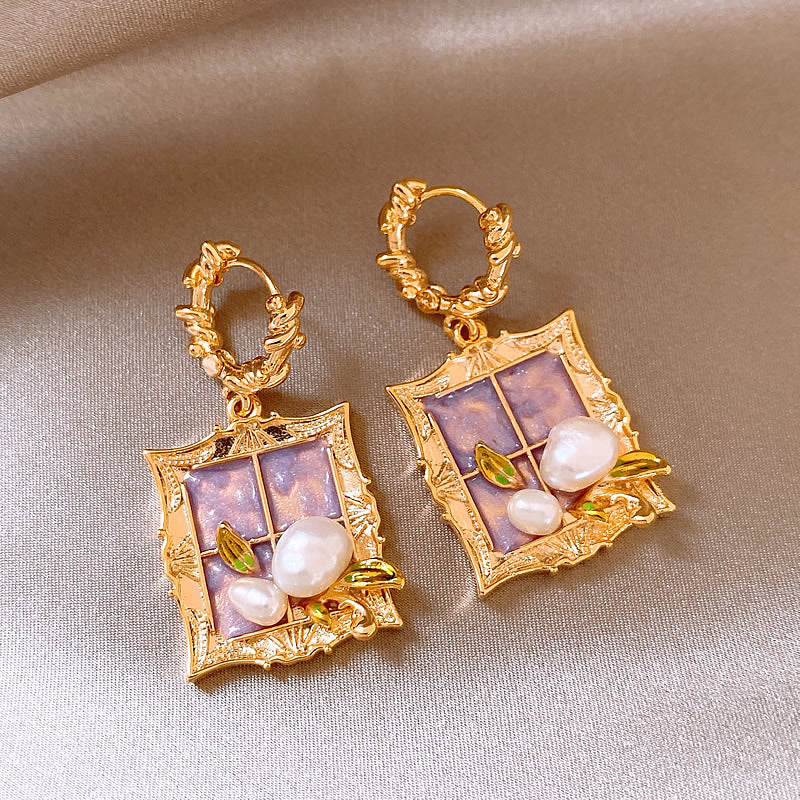 Elegant Vintage Stud Earrings - Ins Trendy Light Luxury, Niche Retro High-End Ear Jewelry, Wholesale Fashion