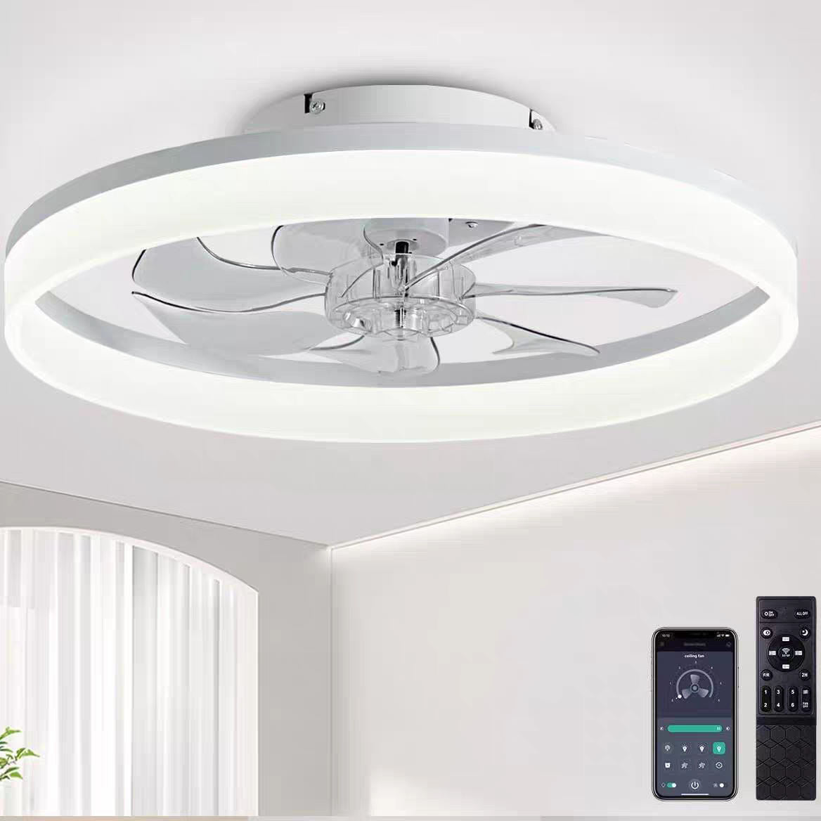 Light-luxury Nordic-style Restaurant Smart Fan Light