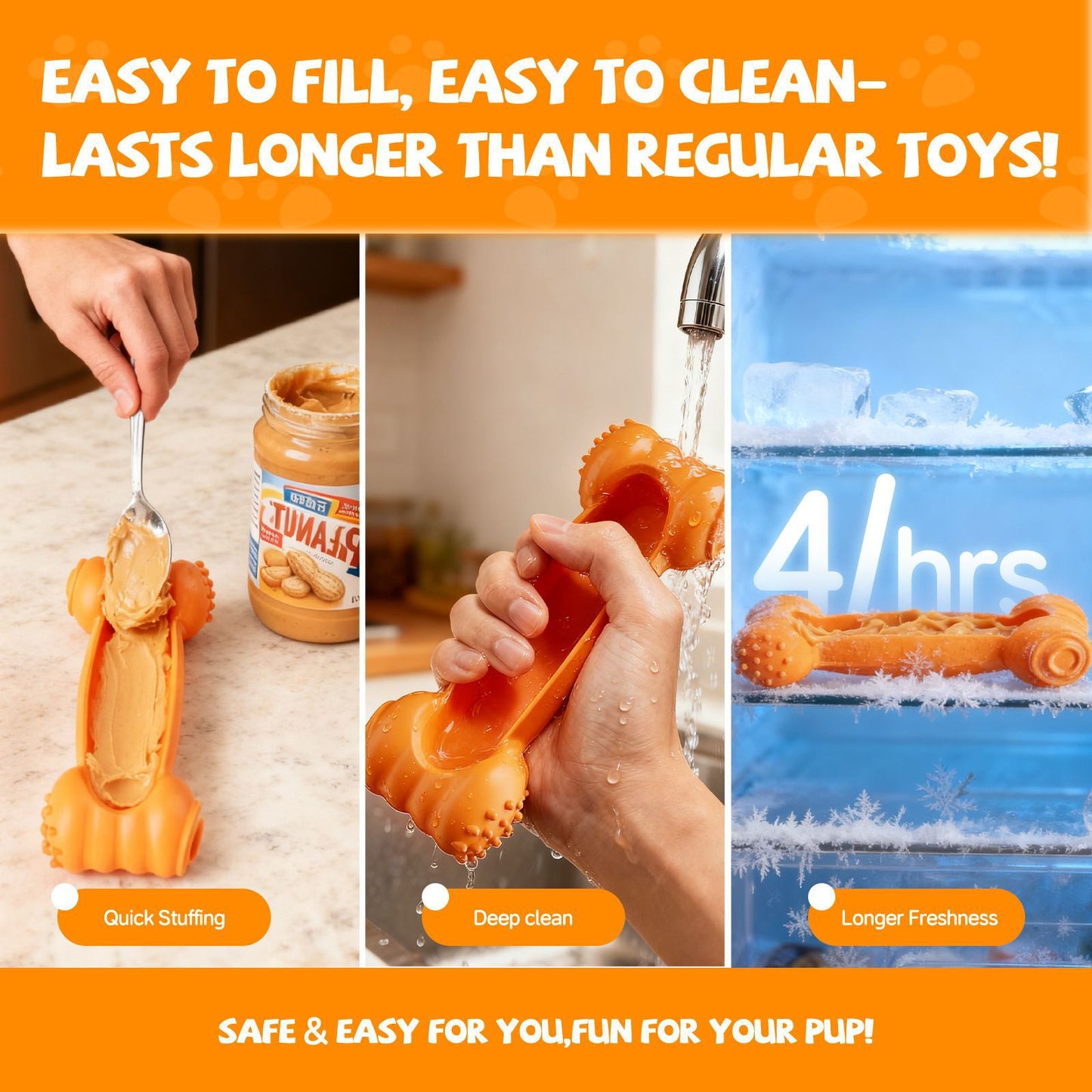 2-Piece Set Of  Dog Lick Bones Slow-Feeding Durable Chewable Teeth-Cleaning Toys