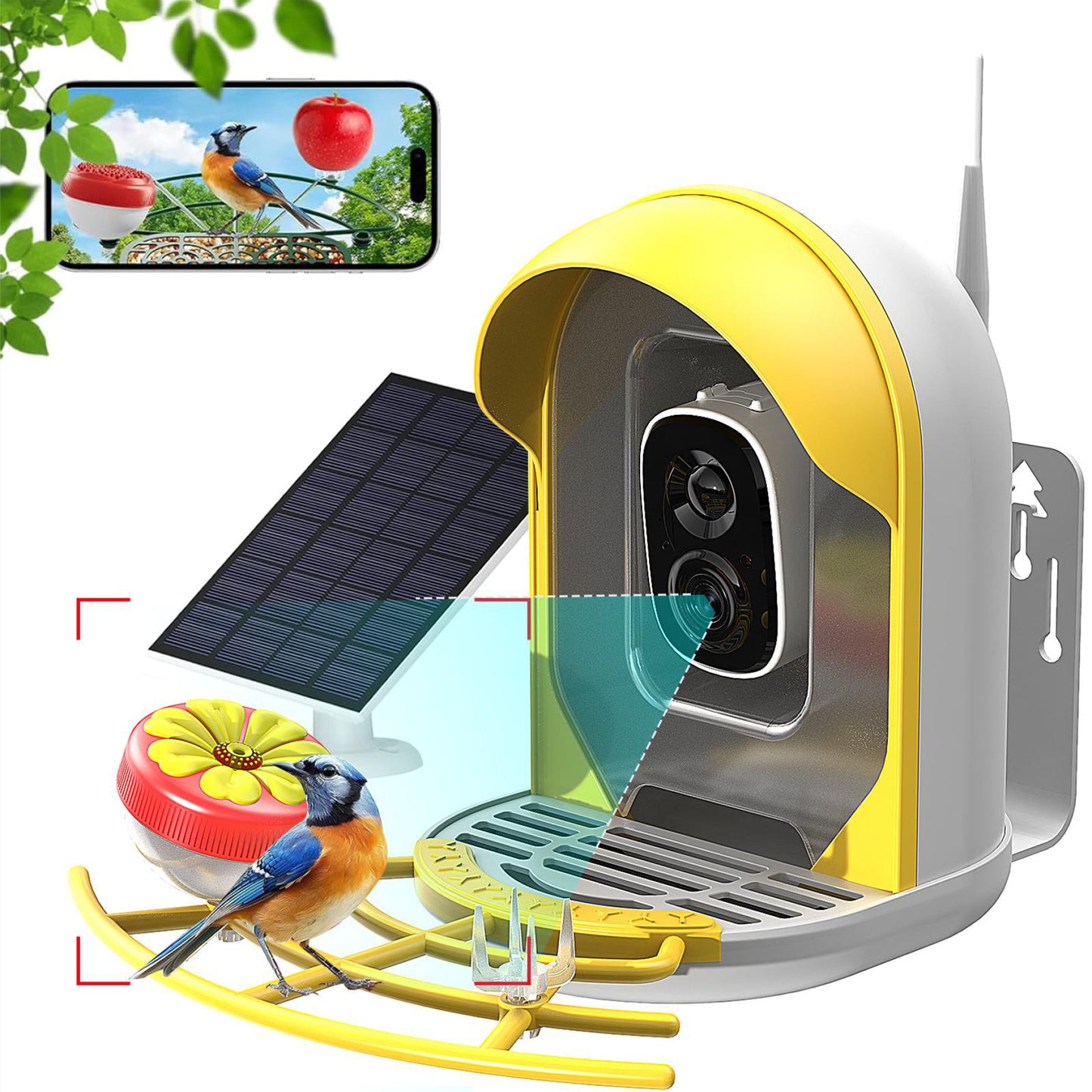 Smart Bird Feeder With AI-powered Camera Outdoor Solar Charging