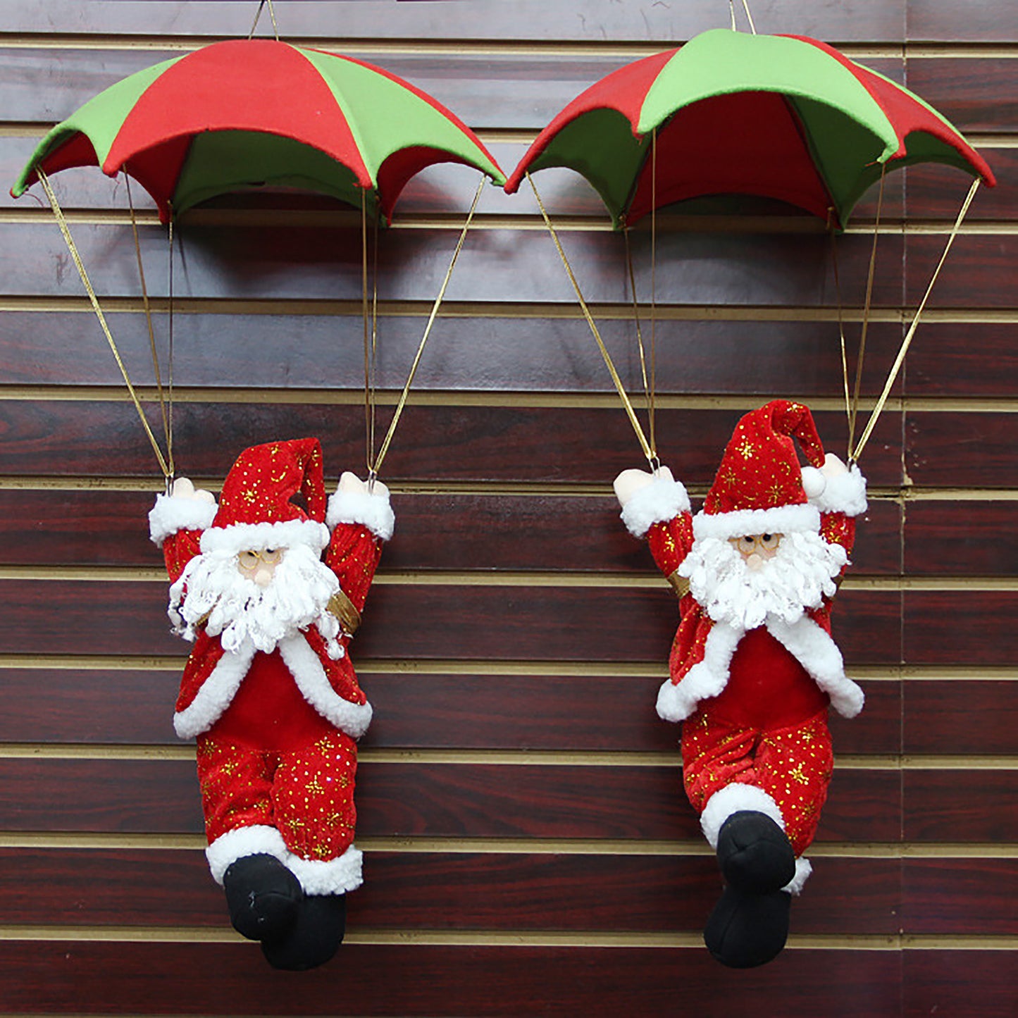 Parachute Santa Ornament Decoration Doll Santa Xmas Tree Ornament For Home Holiday Party Windows Doors