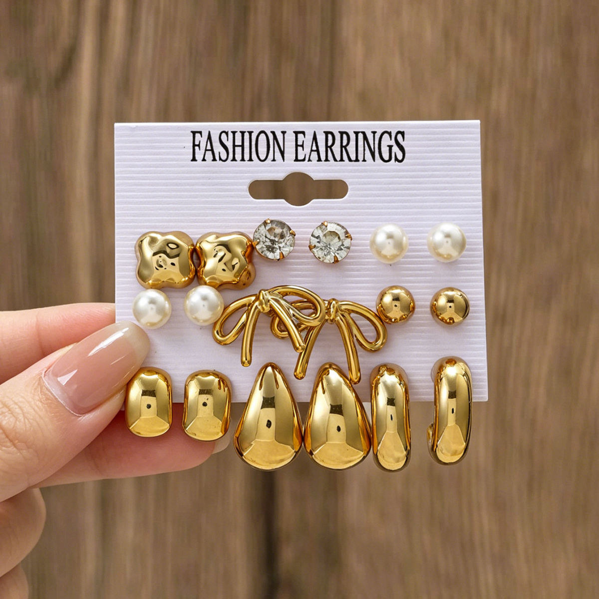 New Cross-border European American Minimalist Premium Water Drop Stud Earrings Jewelry Set, Unique Niche Daily Ear Accessories For Women