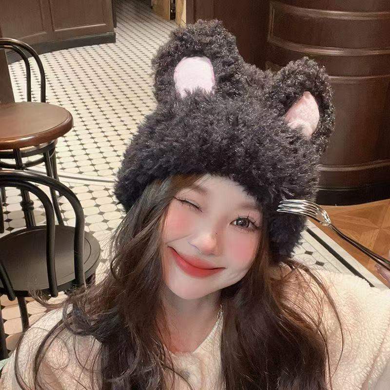 Korean-style Cute And Sweet Bunny-ear Plush Hat