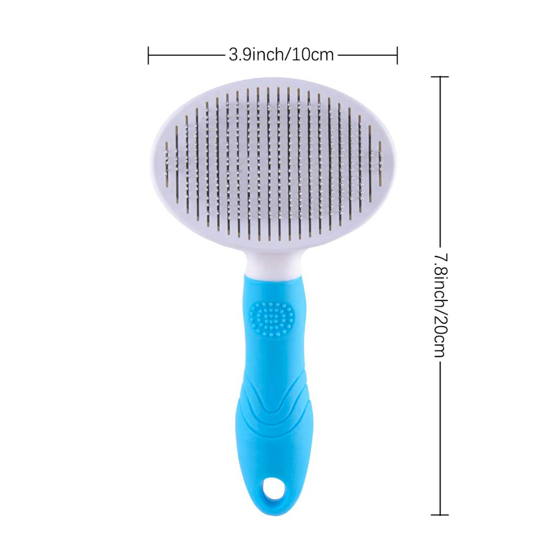 Self Cleaning Slicker Brush - Cat Brush Skin-Friendly Deshedding Grooming Massaging Tool For Long & Short Haired Pets, Cat Hair Brushes Easy Removes Undercoat For Dogs Cats Rabbits - UPGRADED, Blue