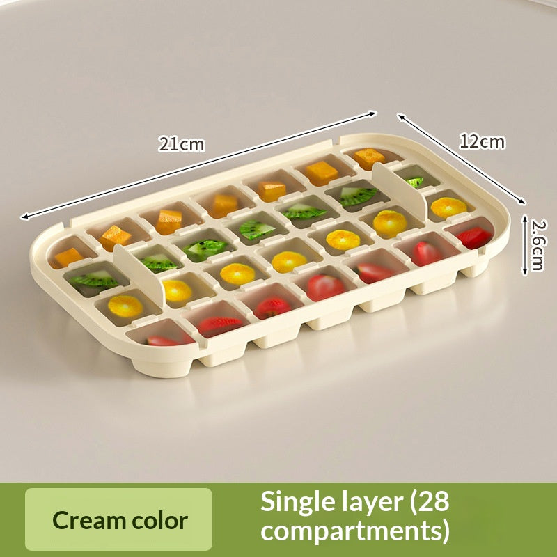 Household Food-Grade Double-Layer Press-Style Large-Capacity Ice Cube Tray With Lid