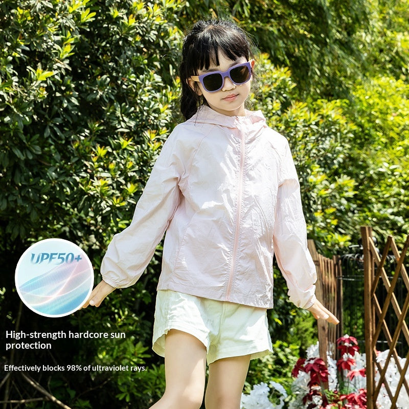 Summer Lightweight Ice Silk Cooling, Breathable Childrens Sun Protective Clothing
