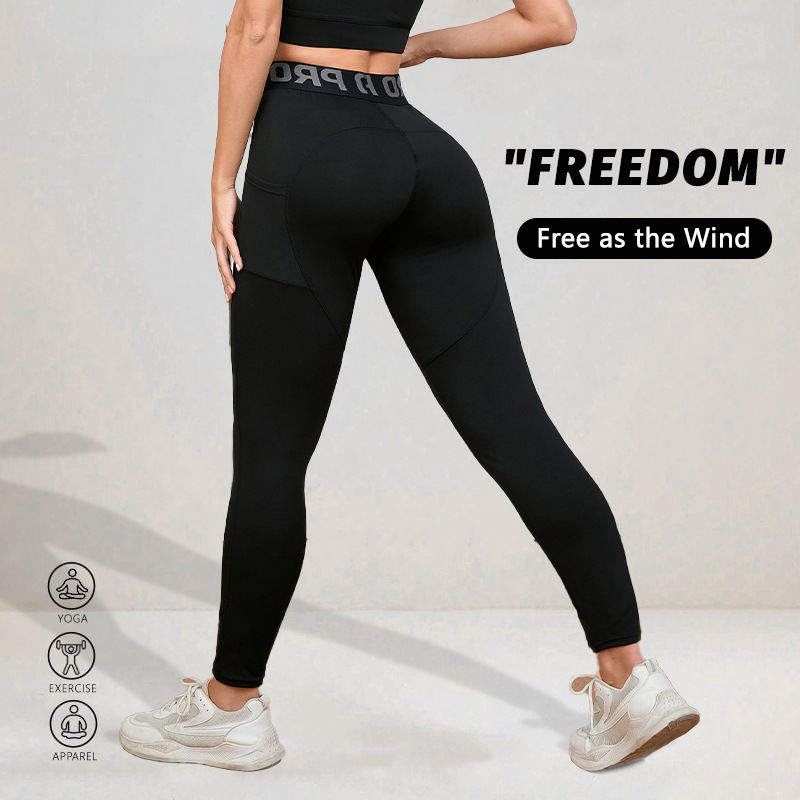 Elastic Quick-drying Women's Pocket Yoga Pants