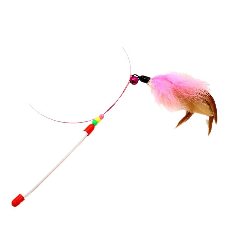 Bite-resistant Cat Teaser Wand With Bell, Feather Cat Toy, Self-amusing Pet Toy For Relieving Boredom