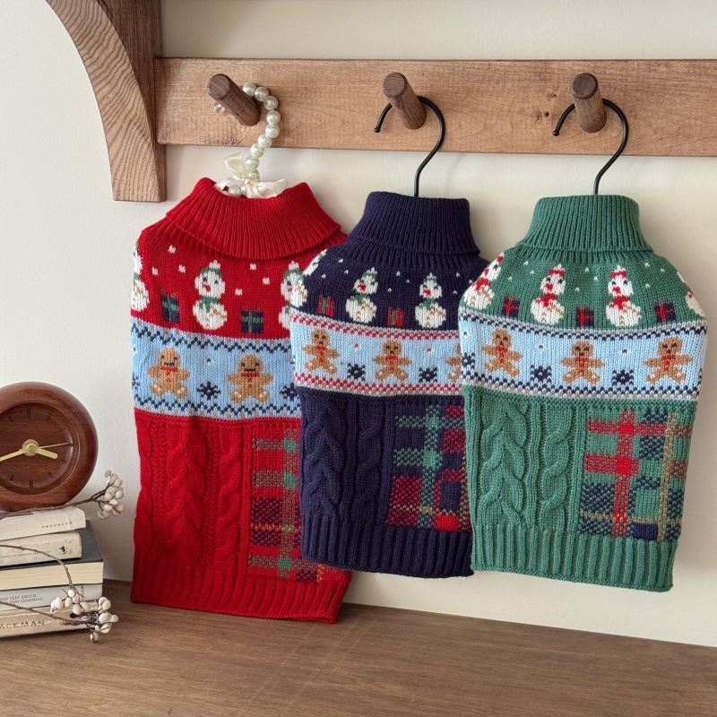 Christmas Snowman Gingerbread Man Pet Sweater