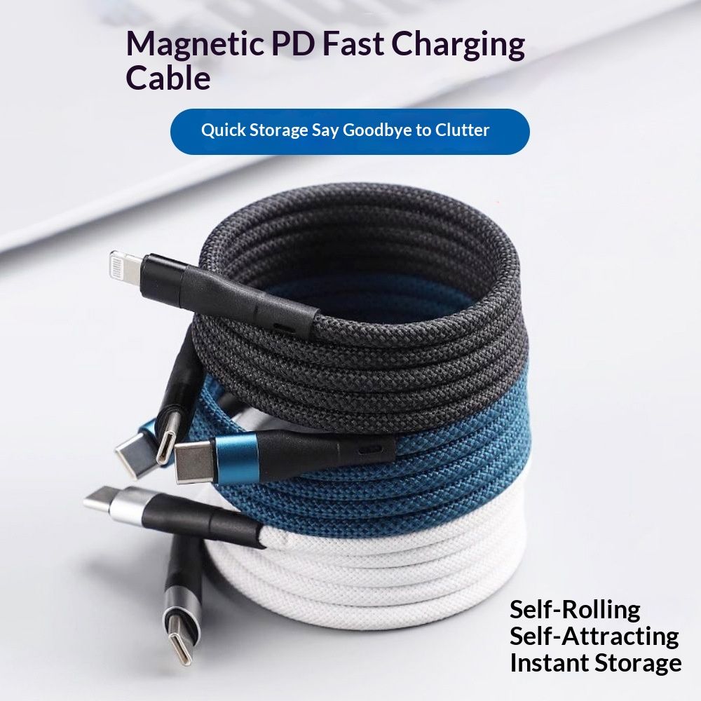 Magnetic Data Cable Organizer Fast-charging Cable Car Charging Cable