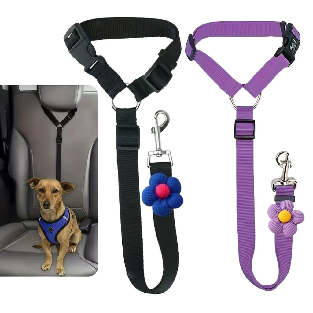 Pet Car Harness Rope Ring Dog Car Elastic Reflective Strap Leash