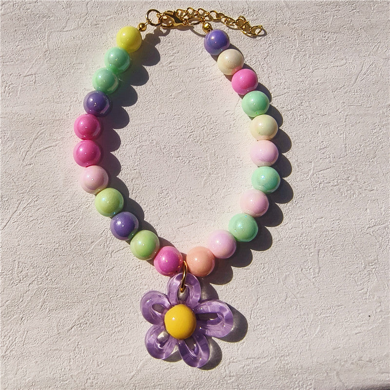 Handmade Colorful Beaded Pet Necklace