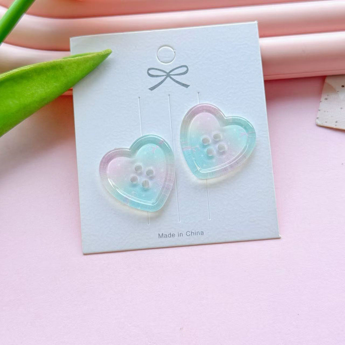 Four-hole Heart Button DIY Accessories