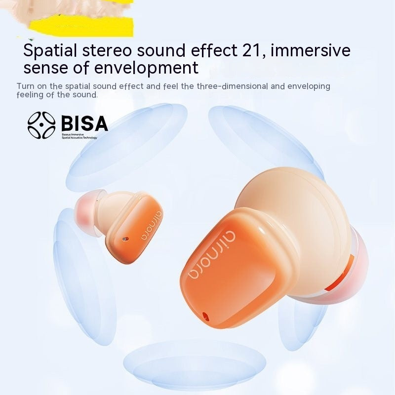 Small Powder Bluetooth Headset Active Noise Reduction Space Sound Effect