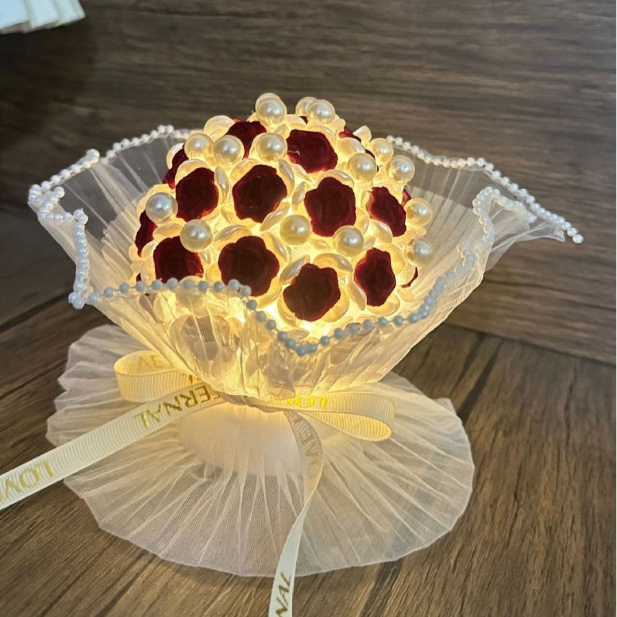 Handwoven DIY Rose Night Light Bouquet Gift