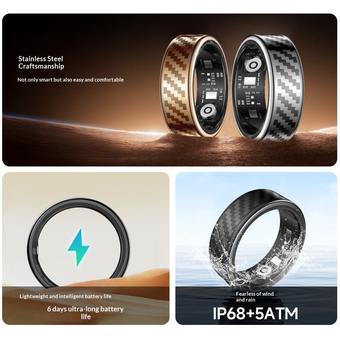 SY02 Smart Ring Heart Rate Blood Oxygen Sleep Monitoring HRV Heart Rate Variability And Stress Level Tracking