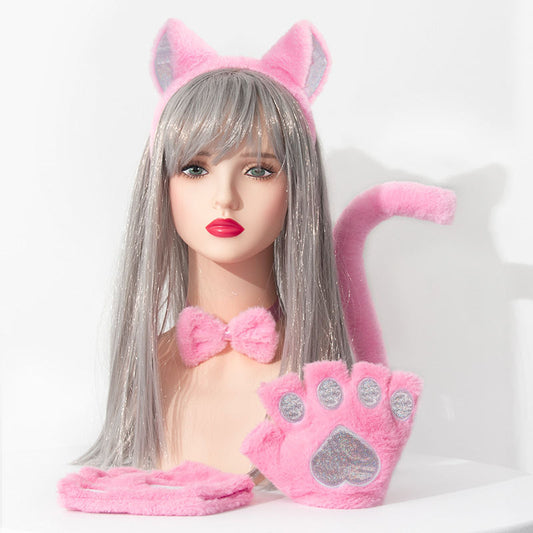 Accessories Set Cosplay Cat's Paw Gloves Cat Ear Headband