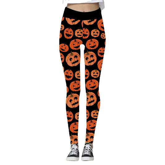Halloween Women's Yoga Pants Pumpkin Skull