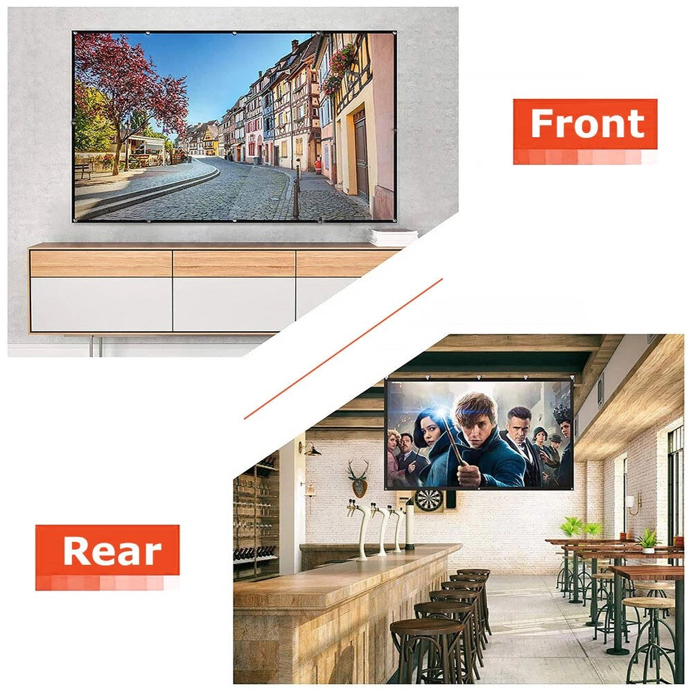 Outdoor Home 3D 4K HD Movie Cinema 150 Foldable Projector Screen 16 9 Portable
