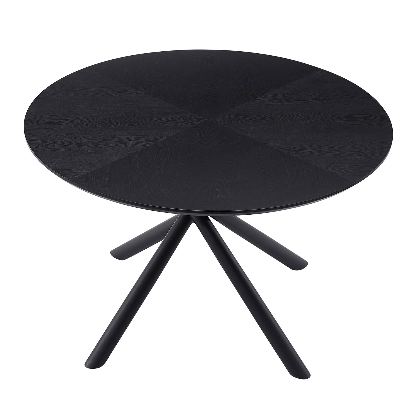 47.25   Round MDF Coffee Table End Table Short Leisure Tea Table Cross Legs Metal Base, Easy To Assemble,BLACK