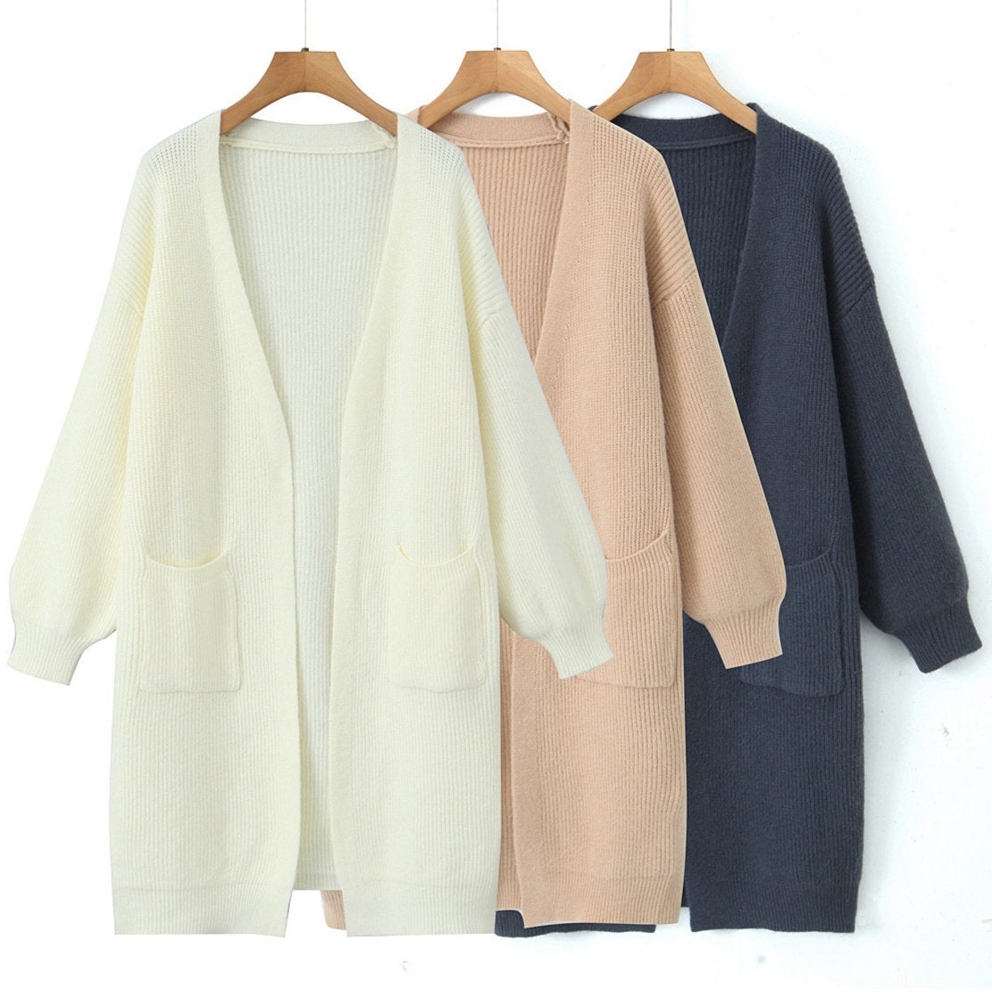 Korean-style Long Sweater Coat For Women