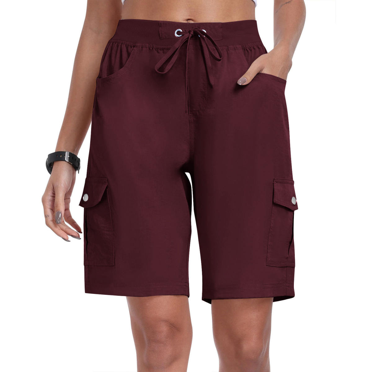 Women S 6 Pocket Casual Work Shorts Comfortable 100c Cotton Outdoor Sports And Hiking Pants