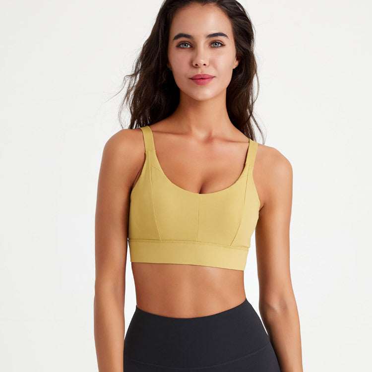 High-intensity Shock-absorbing Compressive Sports Bra For Women, Integrated Cup Design, Suitable For Running, Fitness And Yoga With Beautiful Back Design