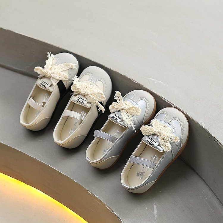 Children's Shoes, Girls' Casual Shoes, Korean Version Children's Shoes, Lace Bow Children's Moral Training Shoes