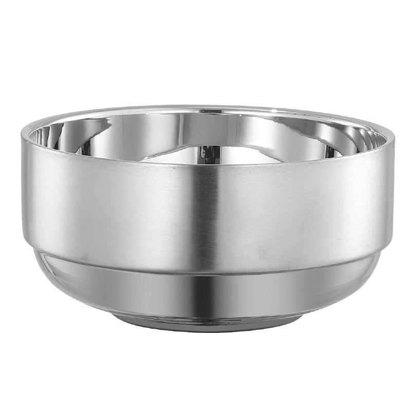 Commercial Korean-style Minimalist Stainless Steel Double-layer Bowl