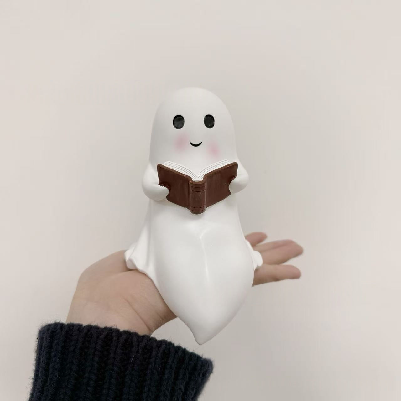 Halloween Ghost Reading Book Statue Ornament Resin Craft Home Decoration