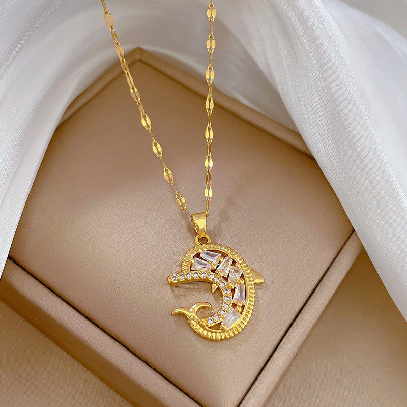 Zircon Dolphin Light-Luxury Fashion Necklace