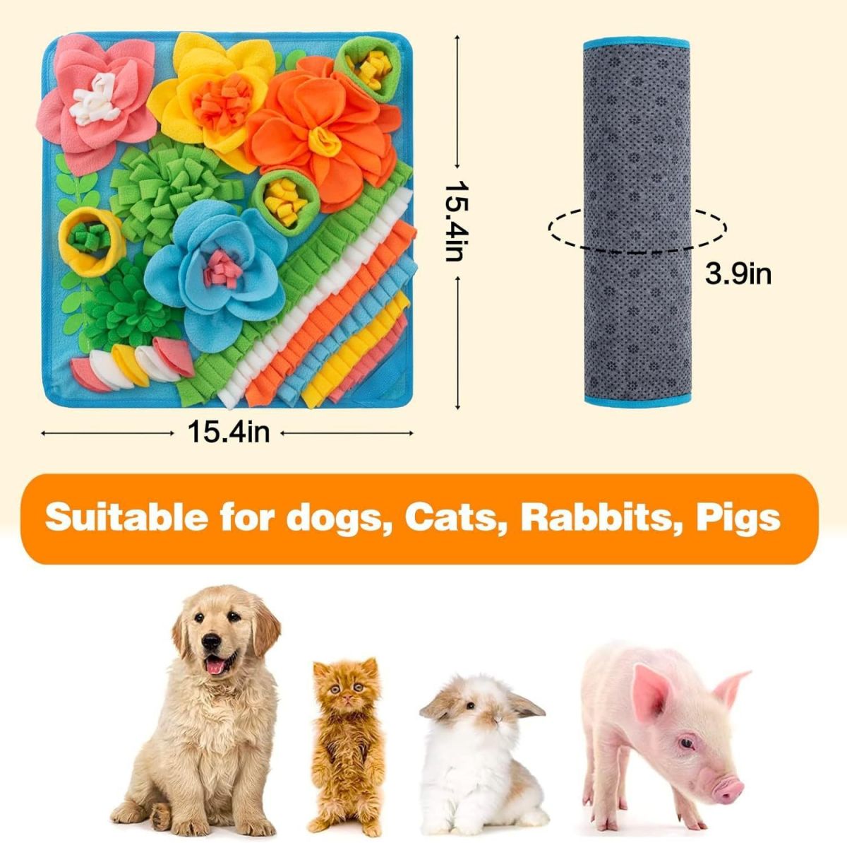 Pet Slow-Feeding Dog Sniffing Cat Feeding Blanket Scent Training Mat Toy