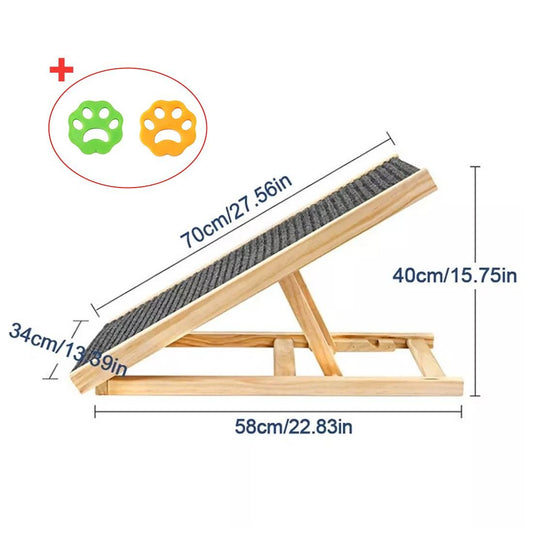 Adjustable Heights Dog Pet Ramp Foldable Stairs Non-Slip Ramp For Car Bed Sofa