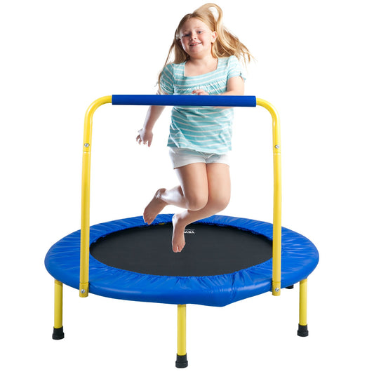 Trampolin Gartentrampolin 810x920x920 Mm, Klappabrer Trampolin Mini 60 Kg Gewichtstragfähigkeit Fitness Trampolin, Kindertrampolin Kleinkind Trampolin Blau Indoor/Outdoor/Garten/Drinnen