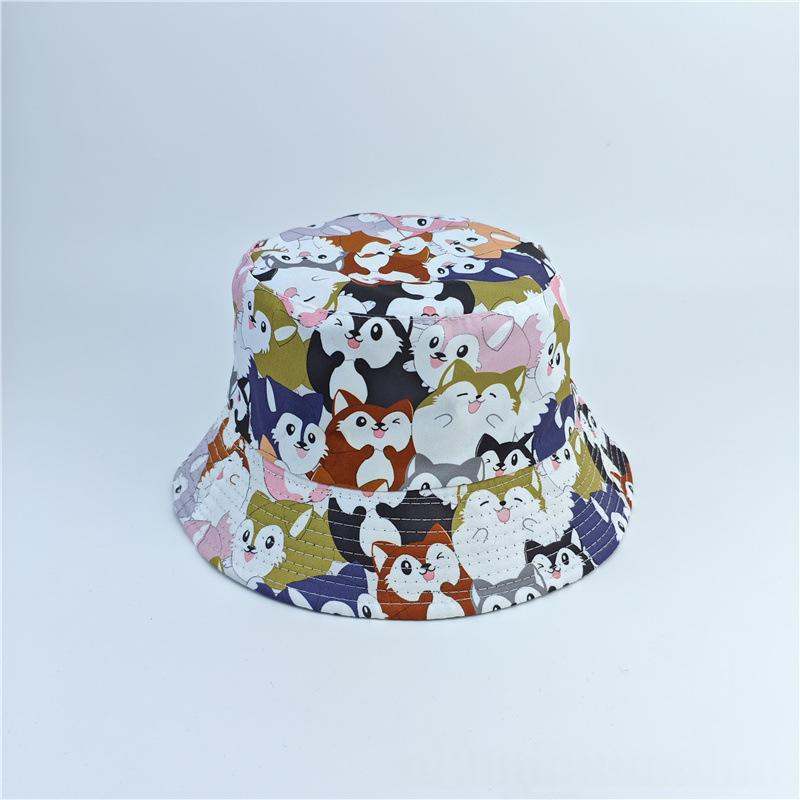Cute Cat Printed Bucket Hat Versatile Sun Protective Hat For Outdoor Adventures