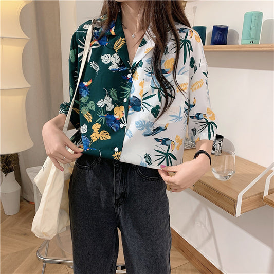 Printed Shirt Women's Design Small Niche Korean Version