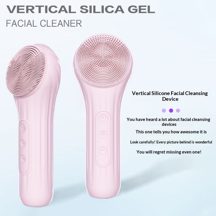 Heating Waterproof Deep-pore-cleansing Vibrating Silicone Facial Cleansing Devic