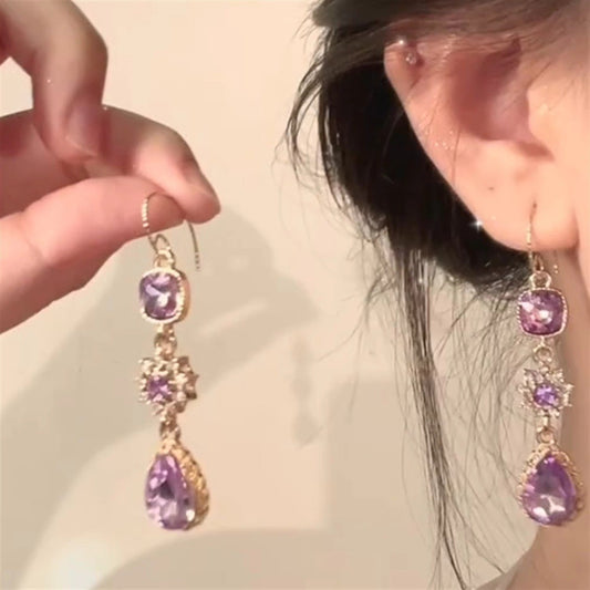 Sophisticated Tassel Earrings For Women Silver Needle CZ Fringe Premium Dangle Jewelry