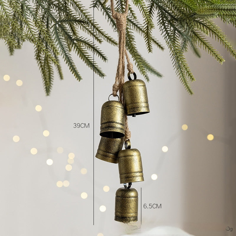 Retro Iron Art Bell Pendant Rattan Garland Accessories