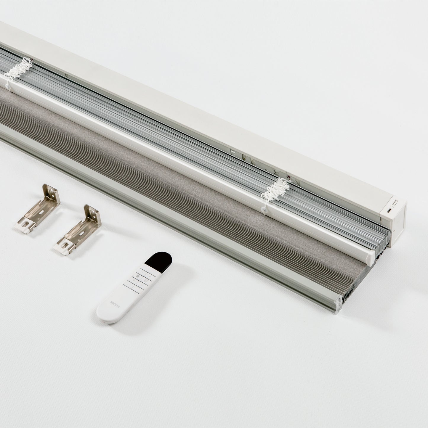 Double Layer Intelligent Electric Curtain System Equipped With 15 Channel Remote Control And Solar Charging Panel Sunshade Curtains Blinds Honeycomb Curtains