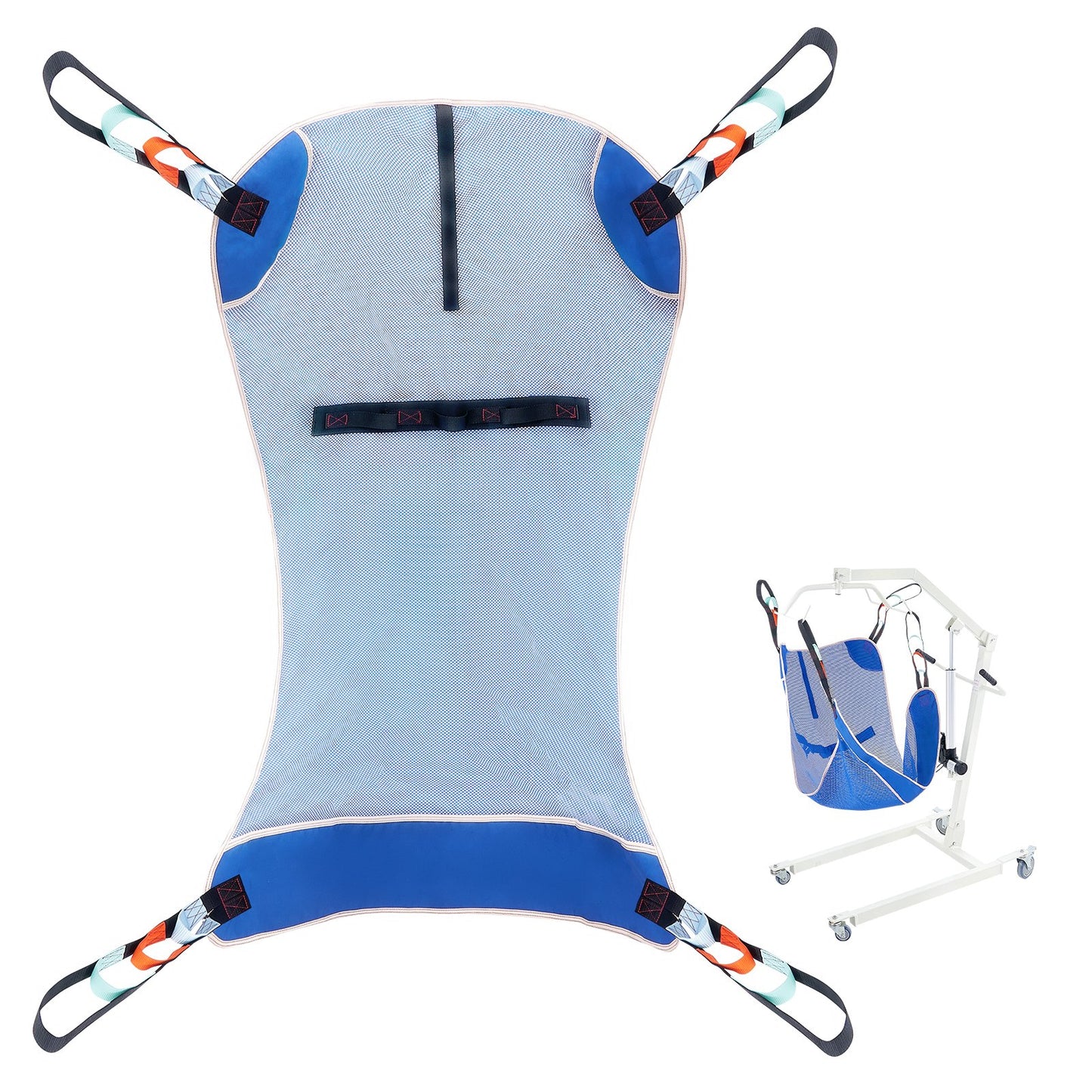 Universal Full Body Patient Lift Sling - Medium, Patient Lift Medical Sling For Easy Transfer And Bathing, Polyester Patient Aid Transfer Sling For Elderly, Disabled, Bedridden, 500LBS Capacity