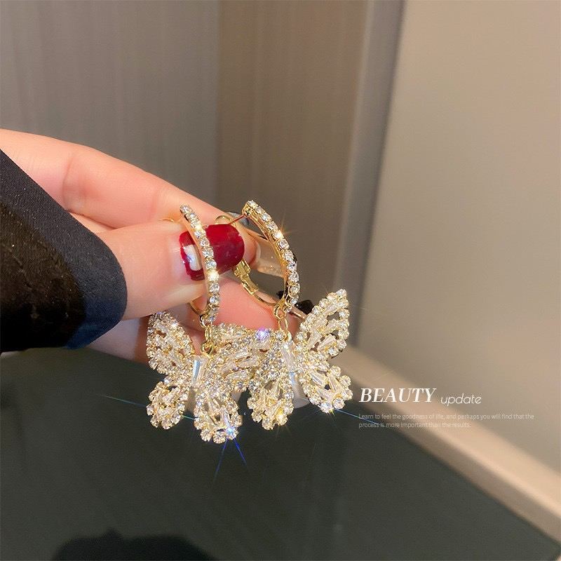 Silver Needle Vintage Tassel Earrings For Women Korean Style Zircon Long Dangle