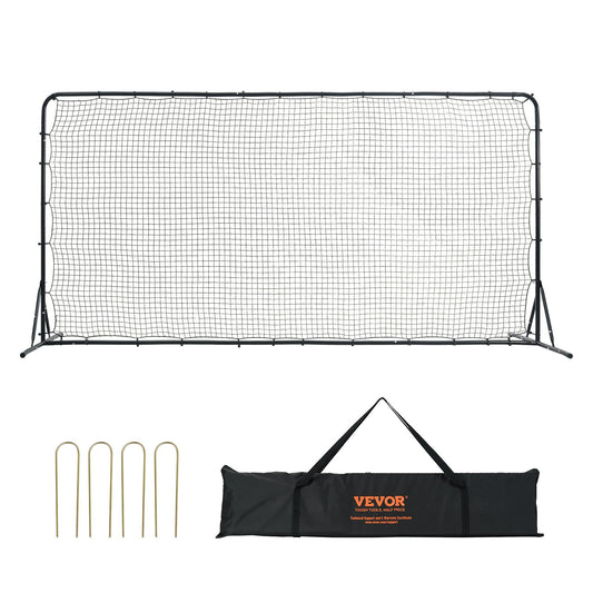 Soccer Rebounder Net, 12x6FT Iron Soccer Training Equipment, Sports Football Training Gift With Portable Bag, Volleyball Rebounder Wall Perfect For Backyard Practicing, Solo Training, Passing