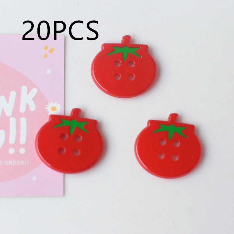 Portable Home Cute Tomato Button Ornament Accessories