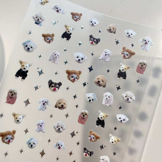 Cute Pet Black Eye Nail Stickers